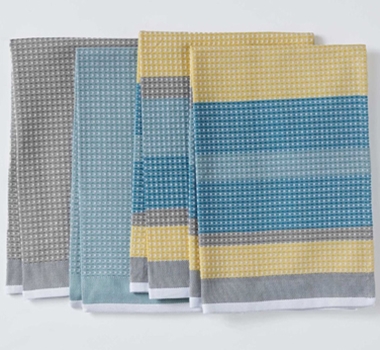 Coyuchi organic striped waffle weave kitchen towels