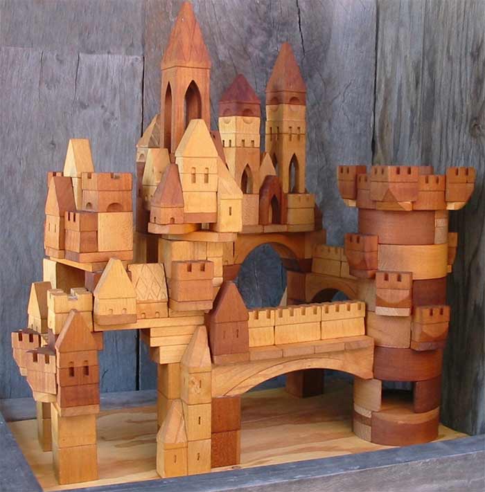 Best wooden toys for children best wooden castle blocks Village Blocksmith